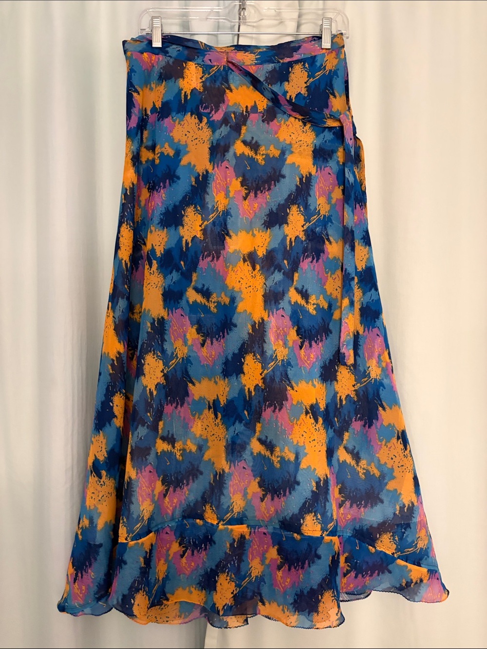 Women’s Reversible Wrap A-Line Skirt in Multi-Color Print - Picture 2 of 8